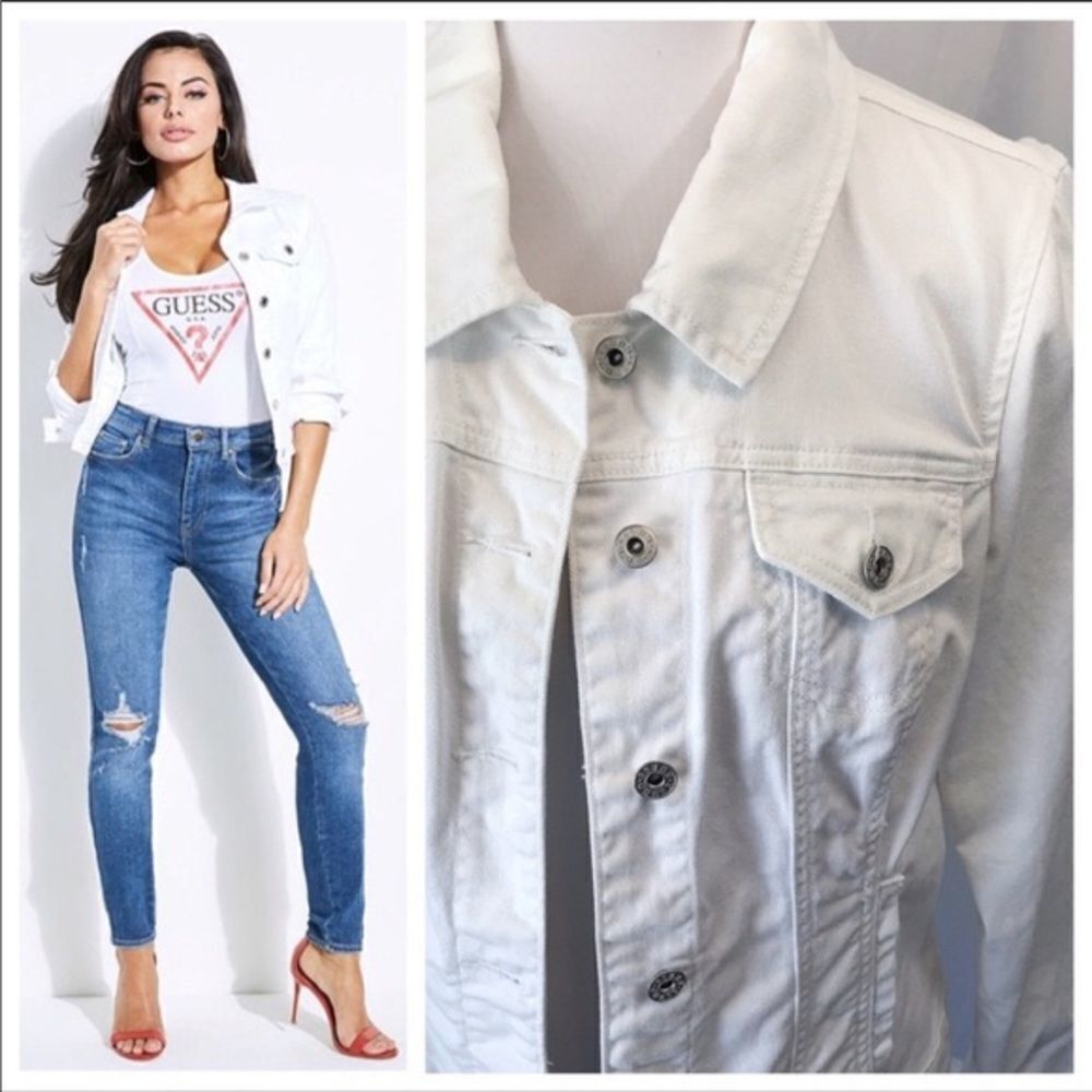 ✨2xHP✨Guess White Denim Jacket✨